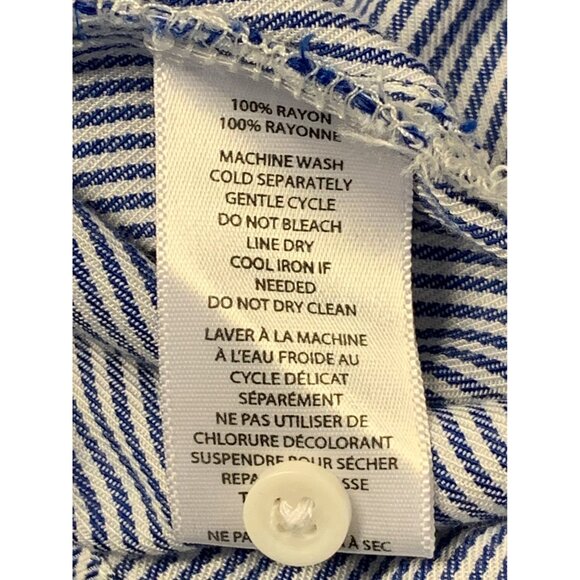 Beach Lunch Lounge Alicia Stripe Blouse Extra Small Cornflower V-Neck New - Picture 6 of 6